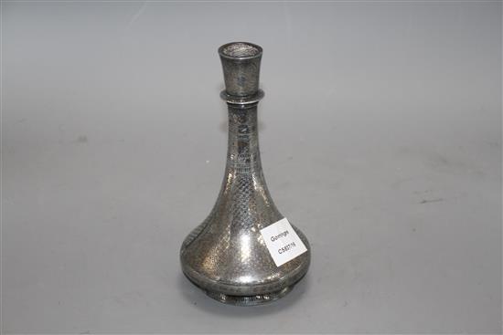 A 19th century Indian Bidri ware onion shaped vase, height 20cm